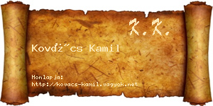 Kovács Kamil névjegykártya